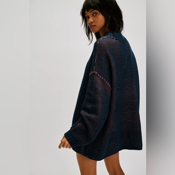 Free People Maisie Sweater in Midnight Cedar Combo - Picture 3 of 8